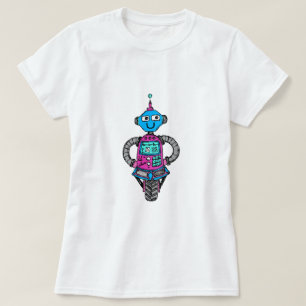 T-shirt Arnie Robot : Rose et bleu