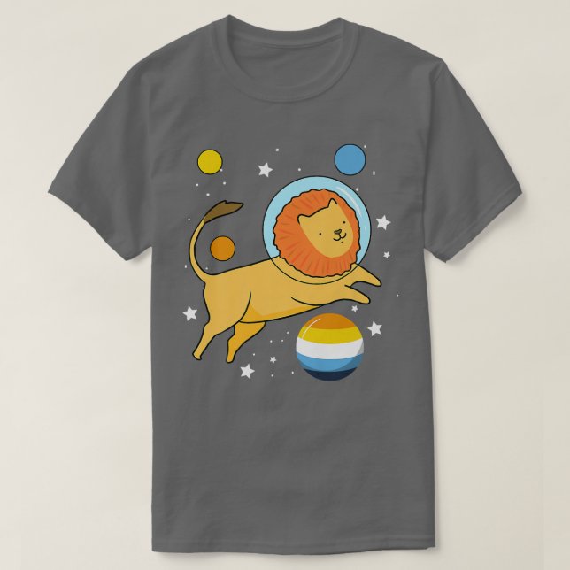 T-shirt Aroace Pride, astronaute de Lion (Design devant)