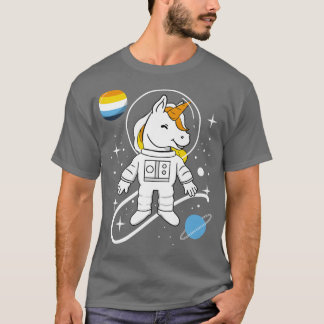 T-shirt Aroace Pride, astronaute de l'Unicorne
