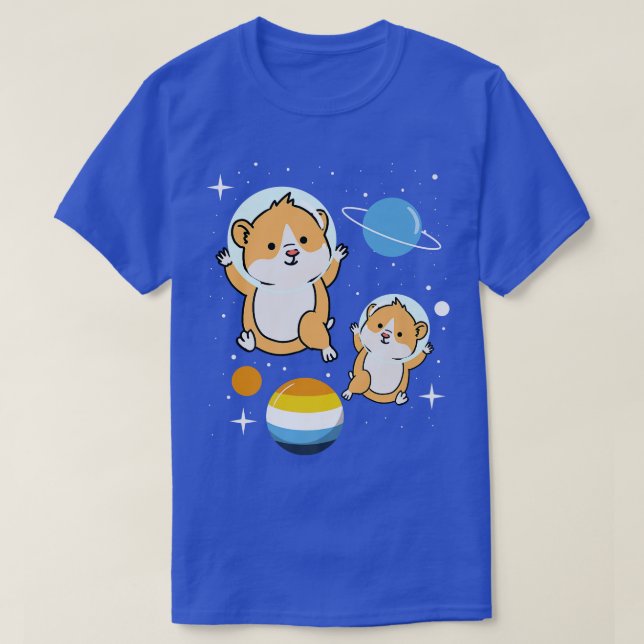 T-shirt Aroace Pride de l'astronaute Hamster (Design devant)
