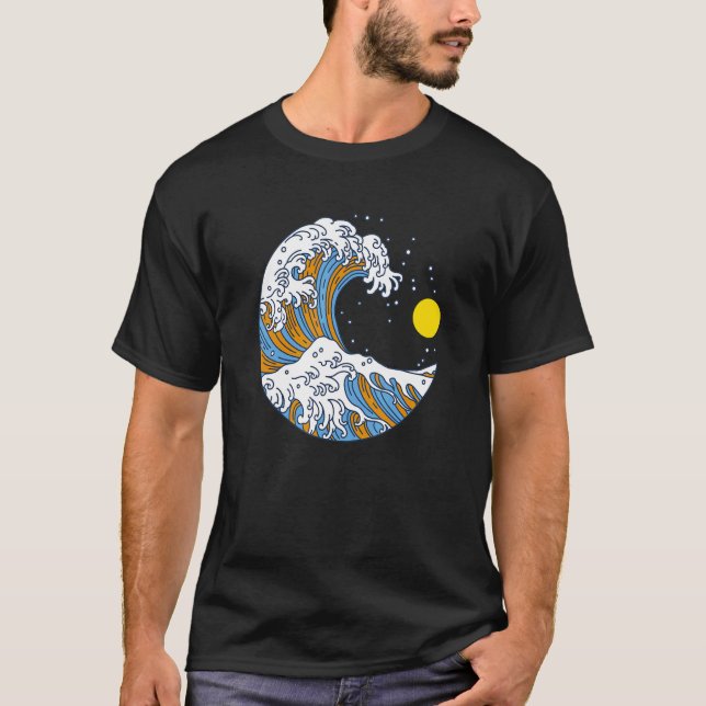 T-shirt Aroace Pride Japonaise Wave Aro Ace LGBTQ Aromanti (Devant)