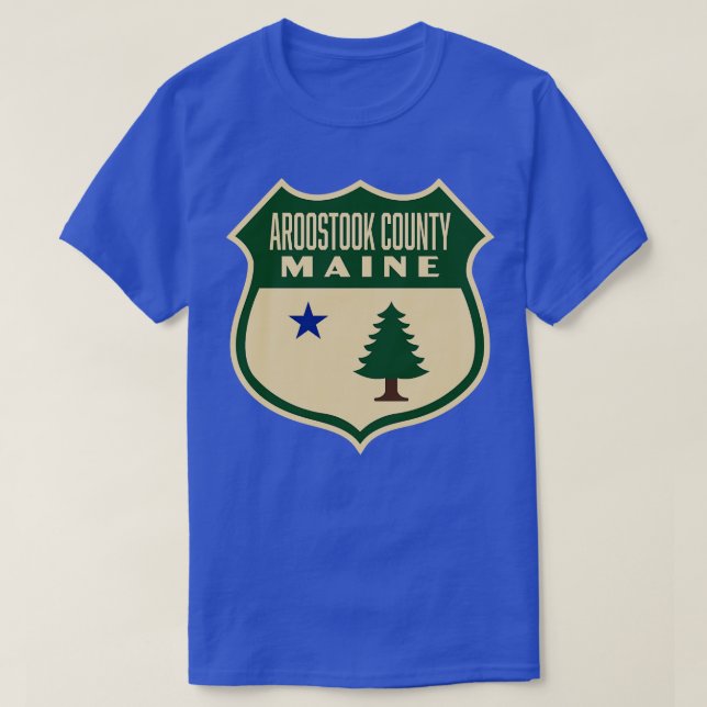 T-shirt Aroostook Comté de Maine Pine Rétro Arbre Shield G (Design devant)