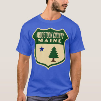 T-shirt Aroostook Comté de Maine Pine Rétro Arbre Shield G