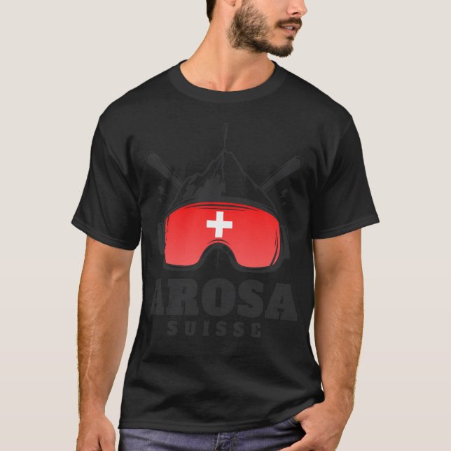 T-shirt Arosa Suisse Station de ski Ski Souvenir (Devant)