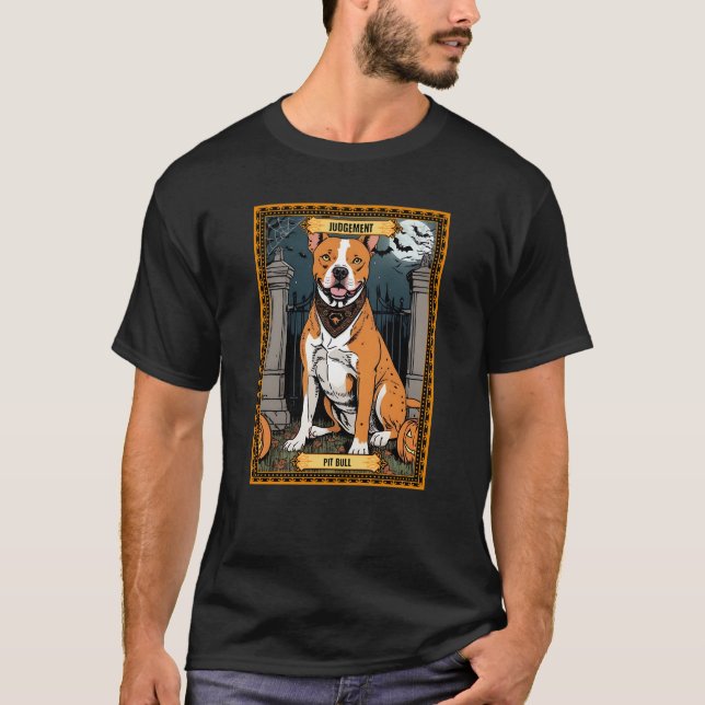 T-shirt Arrêt Pit Bull Halloween Tarot Card (Devant)