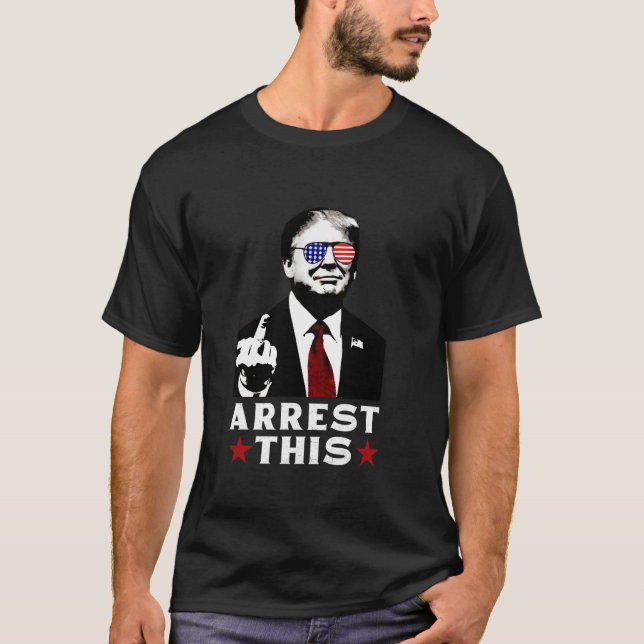 T-shirt Arrêter ce drapeau américain Drôle amusant Trump 2 (Devant)