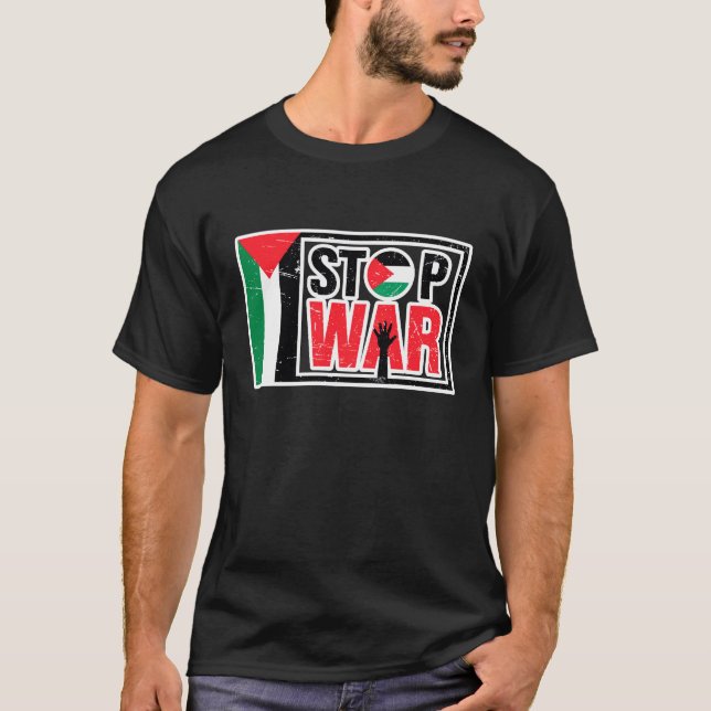 T-shirt Arrêter la guerre - La vie palestinienne importe - (Devant)
