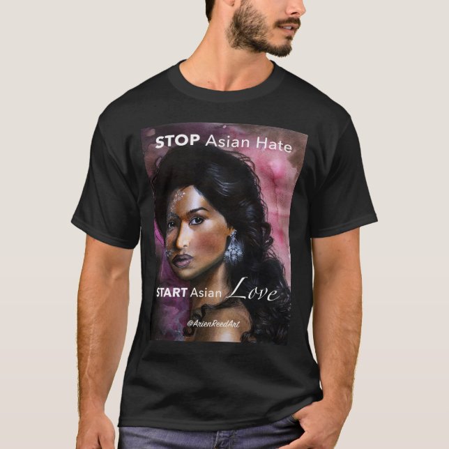 T-shirt Arrêter la haine asiatique Commencer l'amour asiat (Devant)