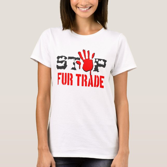T-shirt Arrêter le commerce de la fourrure (Devant)