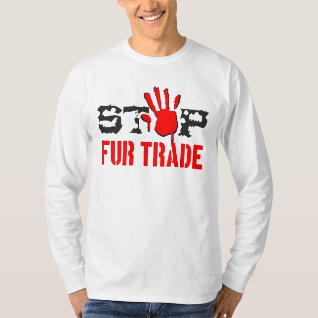 T-shirt Arrêter le commerce de la fourrure (Devant)