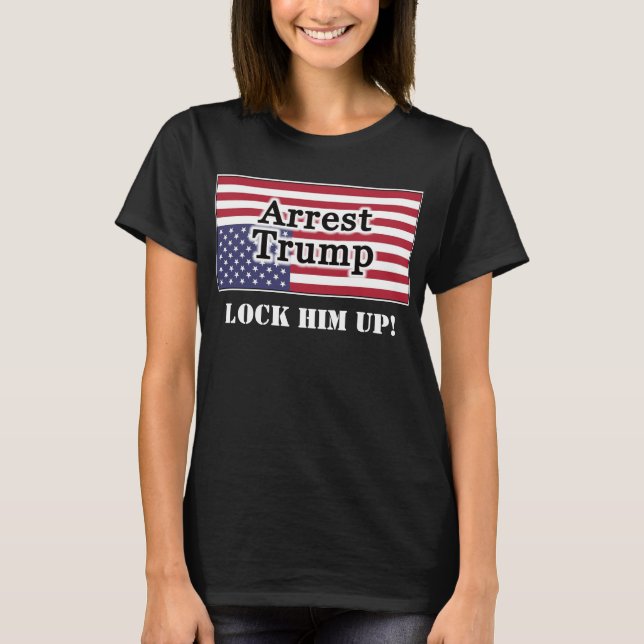 T-shirt Arrêter Trump à l'envers du drapeau américain (Devant)