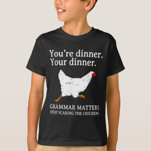T-shirt Arrêtez D'élever Les Poules Grammaire Anglaise Drô