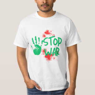 T-shirt Arrêtez la guerre – Graphisme anti-guerre à emprei