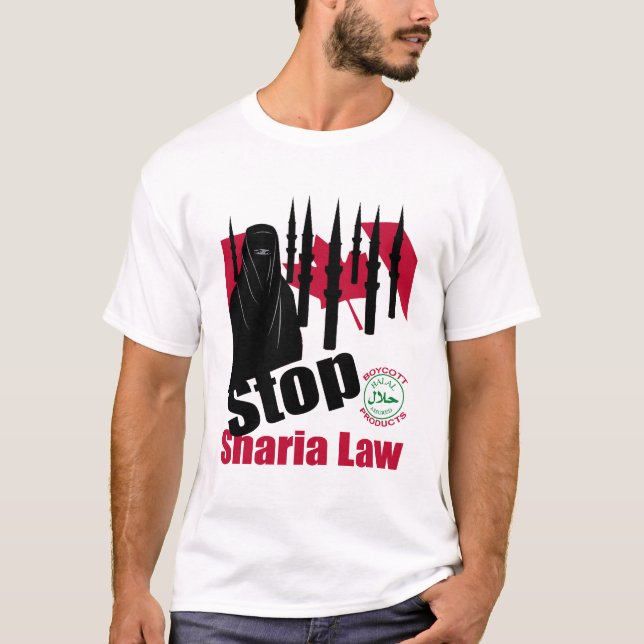 T-shirt ARRÊTEZ LA LOI de SHARIA (Canada) (Devant)