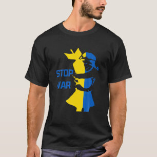 T-shirt Arrêtez la Première Guerre avec l'Ukraine drapeau 