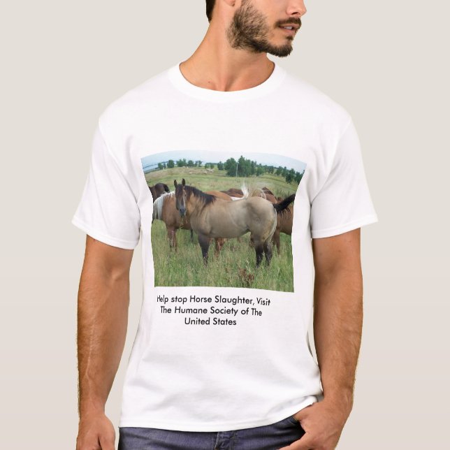 T-shirt Arrêtez l'abattage de cheval (Devant)