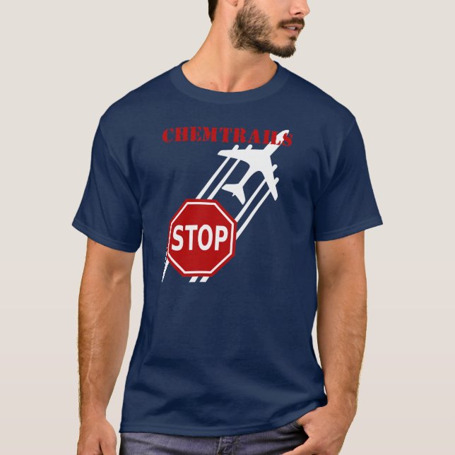 T-shirt Arrêtez l'arrêt de Chemtrails se connectent (Devant)