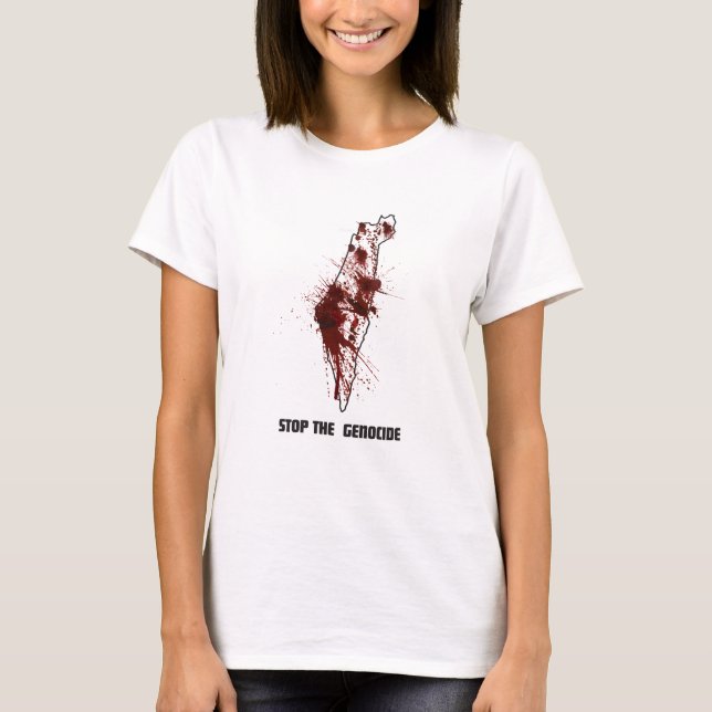 T-shirt Arrêtez le génocide (Devant)