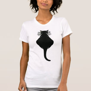 T-shirt arrière de chat noir gras