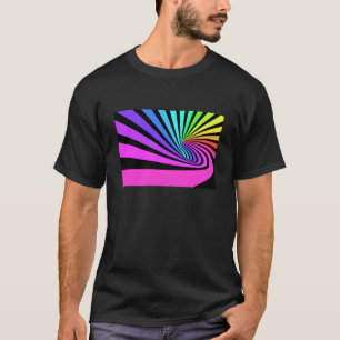 T-shirt Arrière - plan aux rayures colorées