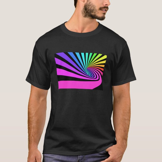 T-shirt Arrière - plan aux rayures colorées (Devant)