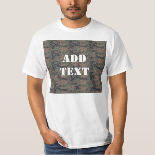 T-shirt Arrière - plan de bois numérique militaire