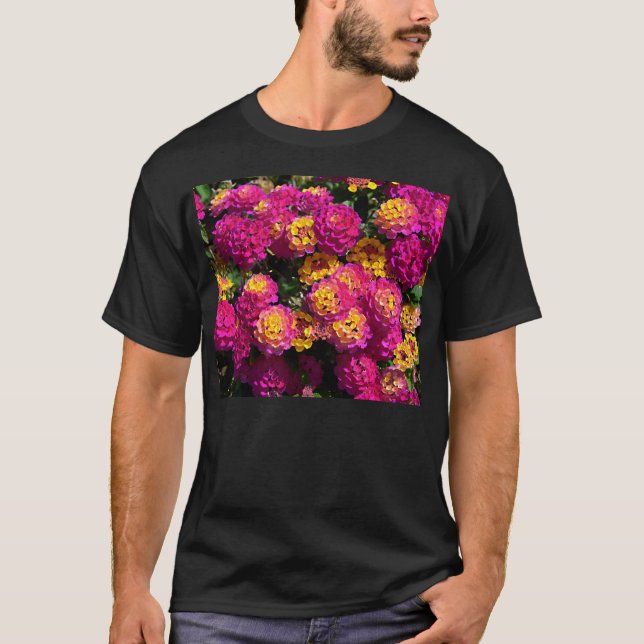 T-shirt Arrière - plan de fleurs de lantana (Devant)