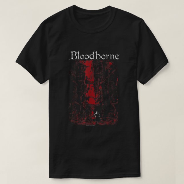T-shirt Arrière - plan de la ville rouge sanglante (Design devant)