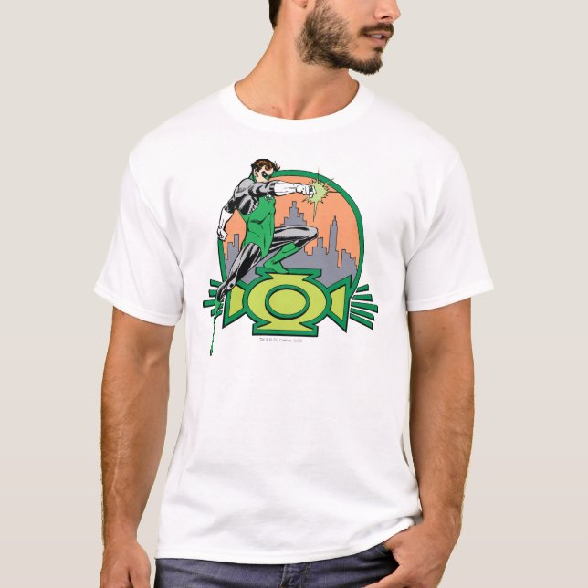 T-shirt Arrière - plan et logo de Green Lantern City (Devant)