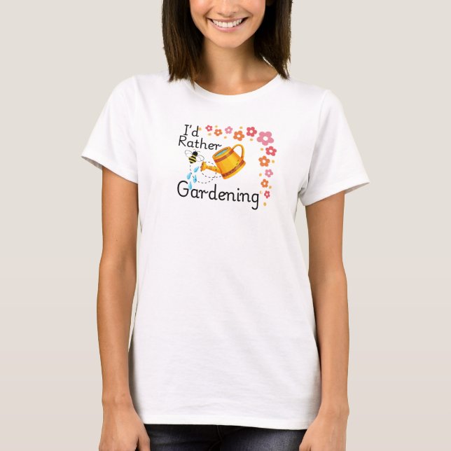 T-shirt Arrosage avec design floral pour "Jardinage" (Devant)