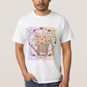 T-shirt Arrosoir fleurs Marguerite rose