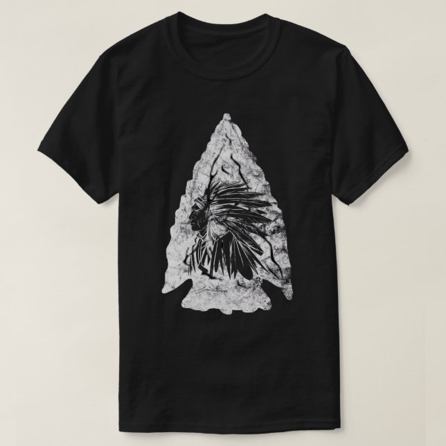 T-shirt Arrowhead Hunter Indian Chief Relic Hunter Native (Design devant)
