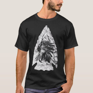 T-shirt Arrowhead Hunter Indian Chief Relic Hunter Native