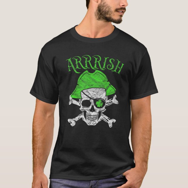 T-shirt Arrrish Funny Saint Patricks Day Irish Pirate St P (Devant)