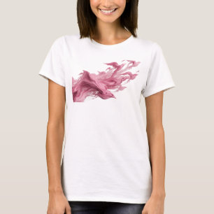 T-shirt Art à Porter Abstrait Oiseaux Rose Expressif