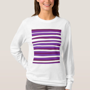 T-shirt Art Abstrait à rayures violettes