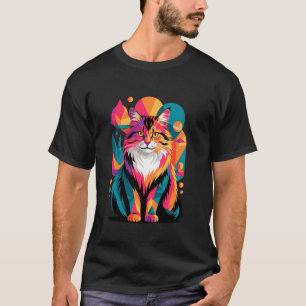 T-shirt Art Abstrait Chat de forêt norvégien Wegies
