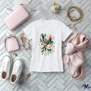 T-shirt Art abstrait de colibri en vol