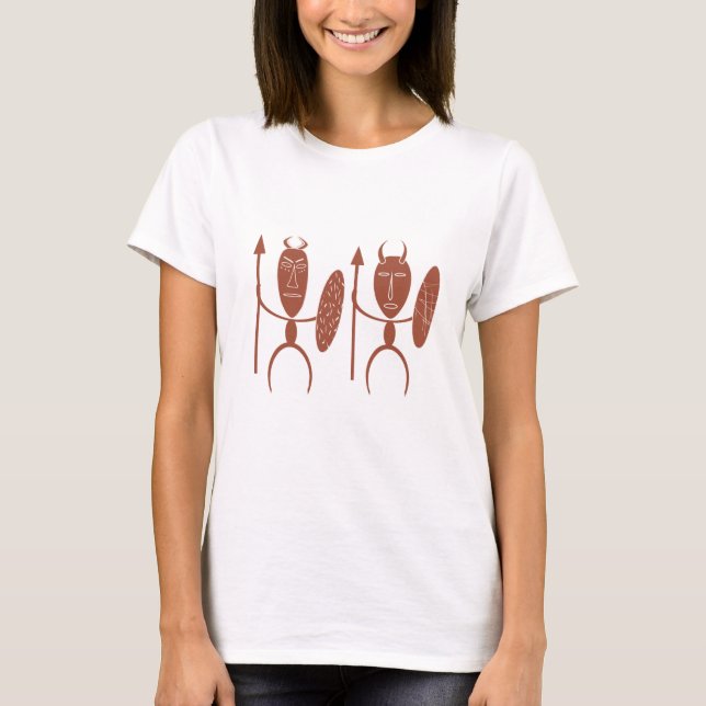 T-shirt art Abstrait de guerrier tribal africain (Devant)