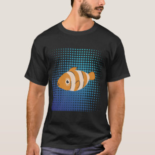 T-shirt Art abstrait en demi-teinte de poisson clown migno