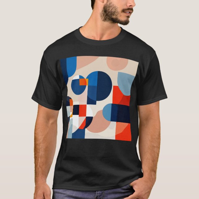 T-shirt Art Abstrait géométrique du milieu du siècle scand (Devant)