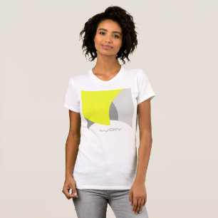 T-shirt Art Abstrait gris jaune blanc
