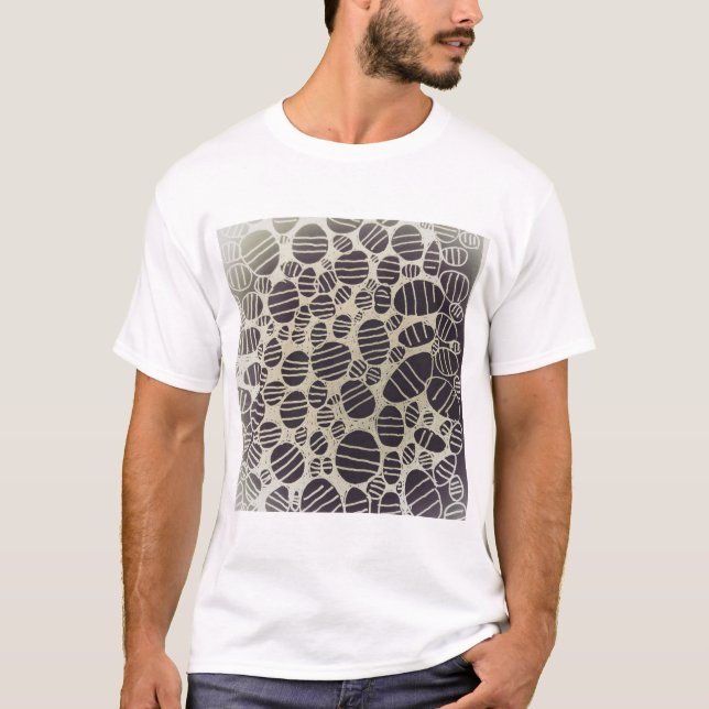 T-shirt Art abstrait noir et blanc (Devant)