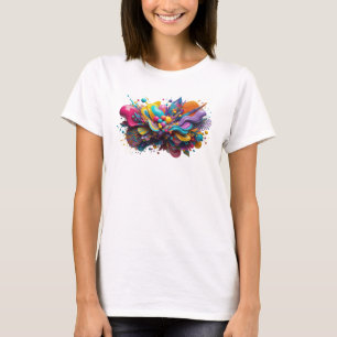 T-shirt Art abstrait orange COOL Vêtement d'art