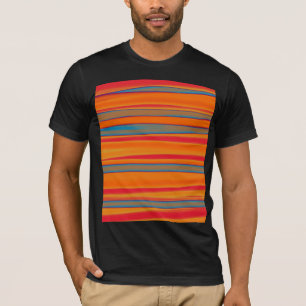 T-shirt Art Abstrait rayé de couleur rétro