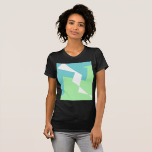T-shirt Art Abstrait Turquoise Bleu Vert