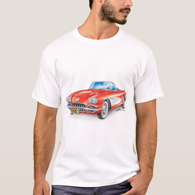 T-SHIRT ART AUTOMOBILE DE VETTE ÉLÉGANT (Devant)