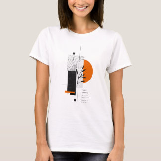 T-shirt Art botanique géométrique abstrait moderne pour le