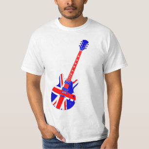 T-shirt Art britannique de guitare d'Union Jack