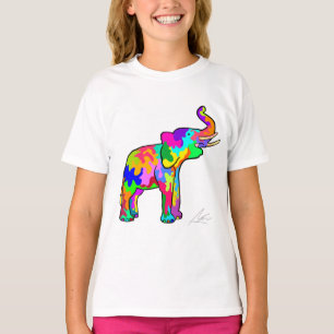 T-shirt Art coloré des éléphants